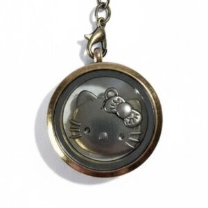 Sanrio Hello Kitty Floating Charm Locket Necklace Gold Tone 16”